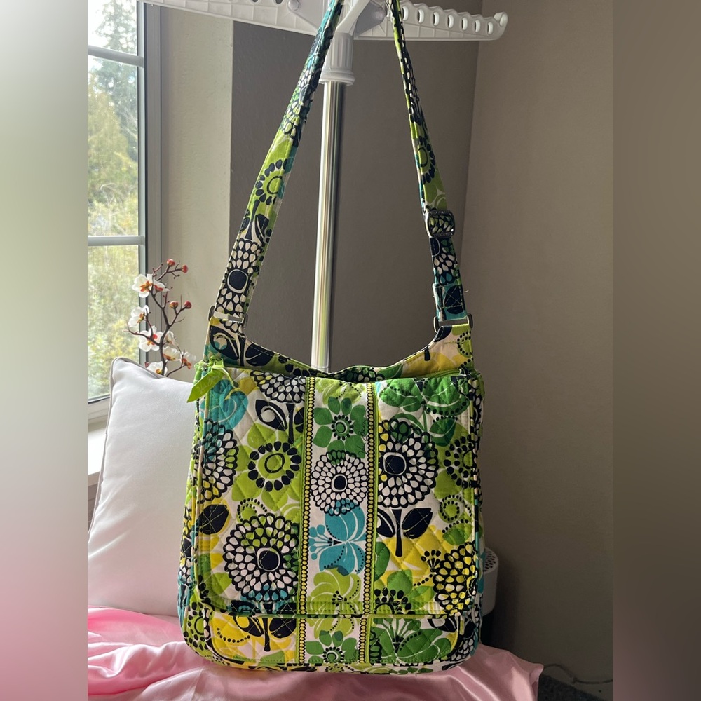 Vera Bradley Green and Blue Floral Shoulder Bag
